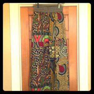 Colorful printed maxi skirt medium